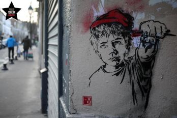 pochoir, stencil, street-art, art urbain de charli suite au attentats contre charlie hebdo